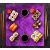 KONYHAI ÜVEG PANEL 60x65 Lila sushi tálalás, lila üveg tálca