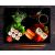 ÜVEG VÁGÓDESZKA 52x40 PEPPER: Üveg vágódeszka paprika mintával és sushi