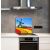 KONYHAI ÜVEG PANEL 65x60 konyhai környezetben, szélmalom és tulipán design