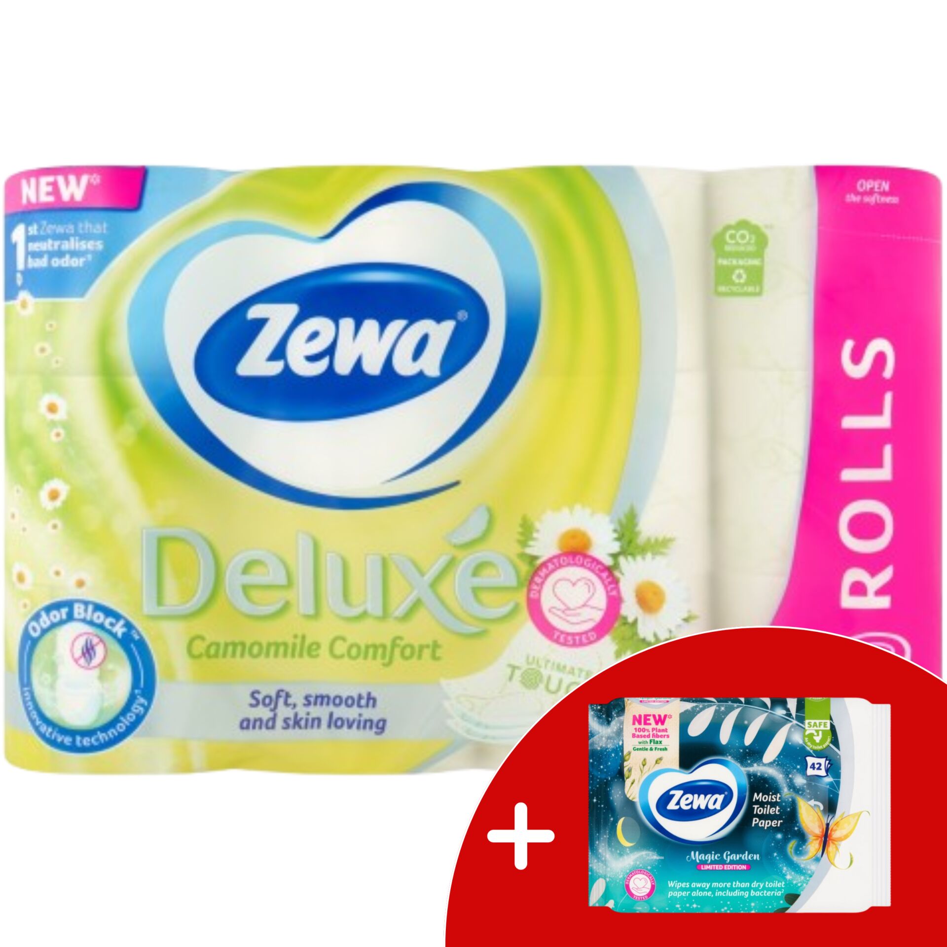 E-shop Zewa Deluxe Camomile Comfort 3-vrstvový toaletný papier 24 roliek...