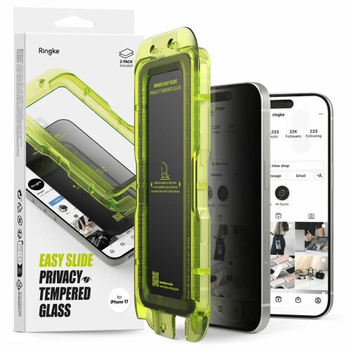 Ringke Easy Slide 2 db-os iPhone 17 betekintésvédő üveg - fekete 151479687 - Kijelzővédő fólia