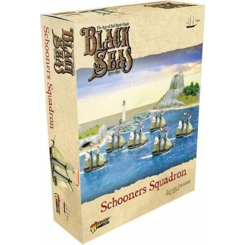 Black Seas: Schooners Squadron társasjáték a Warlord Games-től, a doboz képe vitorláshajókkal - Társasjáték