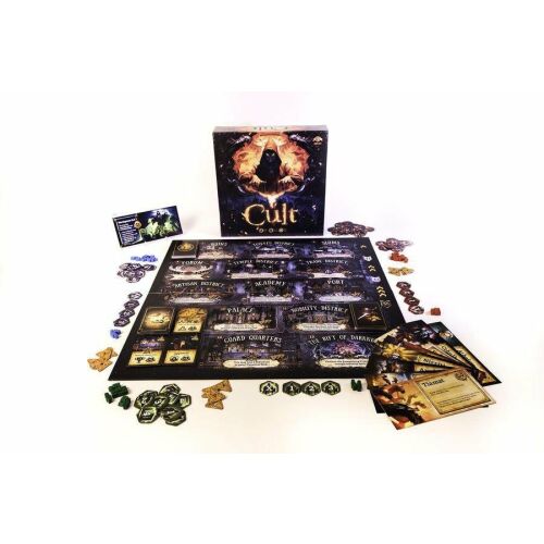 Cult Choose Your God Wisely társasjáték, játéktábla, kártyák és jelzők készlet - Cryptozoic