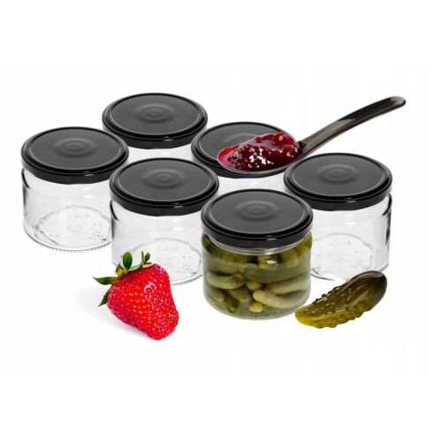 Befőttesüvegek 330 ml szett eperrel, lekvárral és savanyúsággal - Befőttesüveg