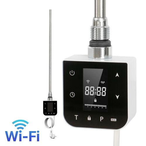 Wifi-s fűtőpatron törölközőszárító radiátorhoz digitális hőfokszabályozóval 600W fehér 163612658 - Elektromos fűtőbetét