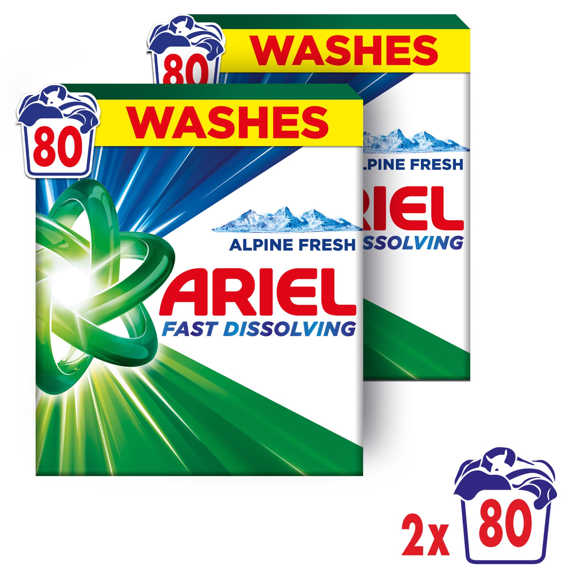 E-shop Ariel Alpine Fresh Prací prášok na 160 praní 2x4,4kg