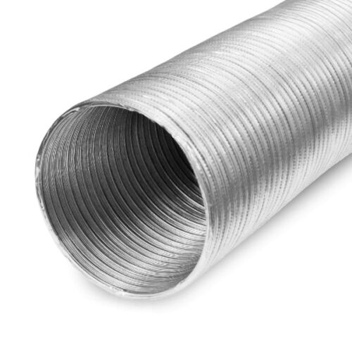 Közelkép egy 120 mm-es alumínium flexibilis csőről - Légtechnikai cső és idom