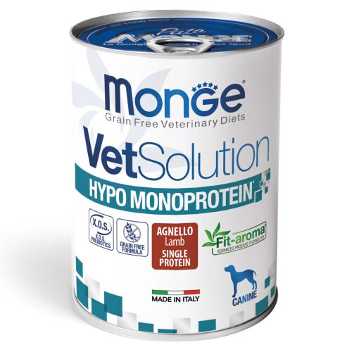 Monge Vet Solution kutyáknak Hypo Monoprotein Bárány 400g 167005170 - Nedves kutyaeledel
