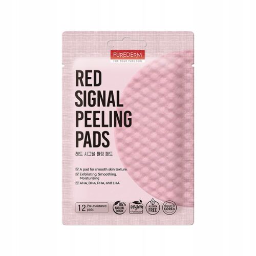 PUREDERM Red Signal Peeling hámlasztó korongok csomagolás elölnézete - Bőrápoló maszk és pakolás