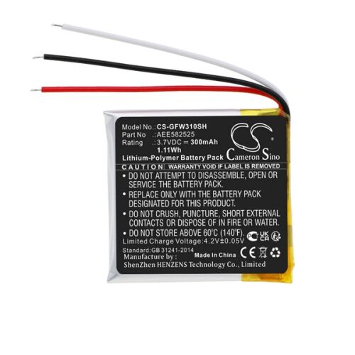 Cameron Sino 3.7V 300mAh Li-Polymer akkumulátor Golf Buddy AEE582525-höz 
