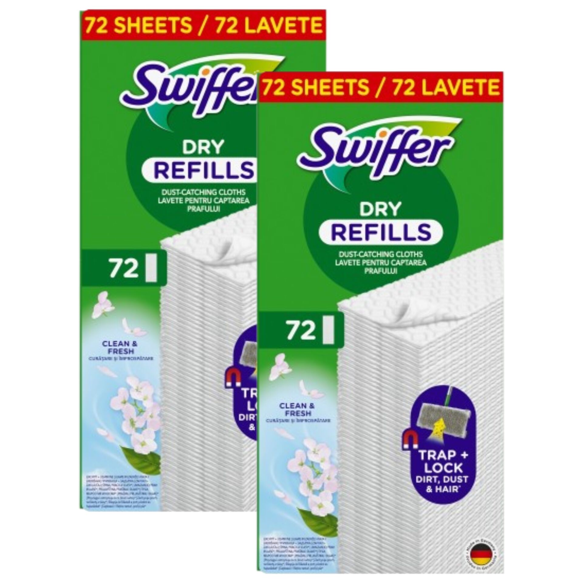 E-shop Náplň do zametača Swiffer Dry Floor Wiper 2x72ks