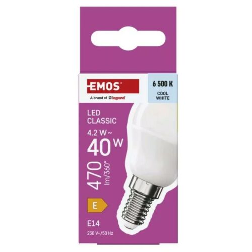 EMOS- LED izzó Classic Mini Globe / E14 / 4,2 W (40 W) / 470 lm / Hideg fehér ZQ1E24 151749764 - Izzó