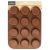 Sütőforma 12 muffinhoz, cupcake-hez, muffinhoz, szilikon, barna, SILLINIE ORION 151718 151780186