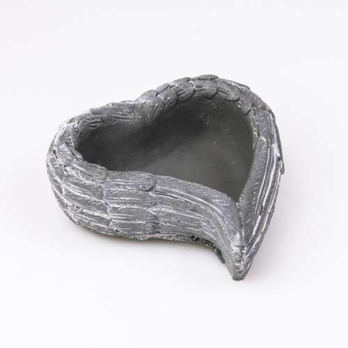 Cement kaspó, szív forma, sötét szürke 17.5x16x6.5cm 45183136