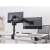 Equip 650133 dual monitor desk mount, black, with two monitors mounted