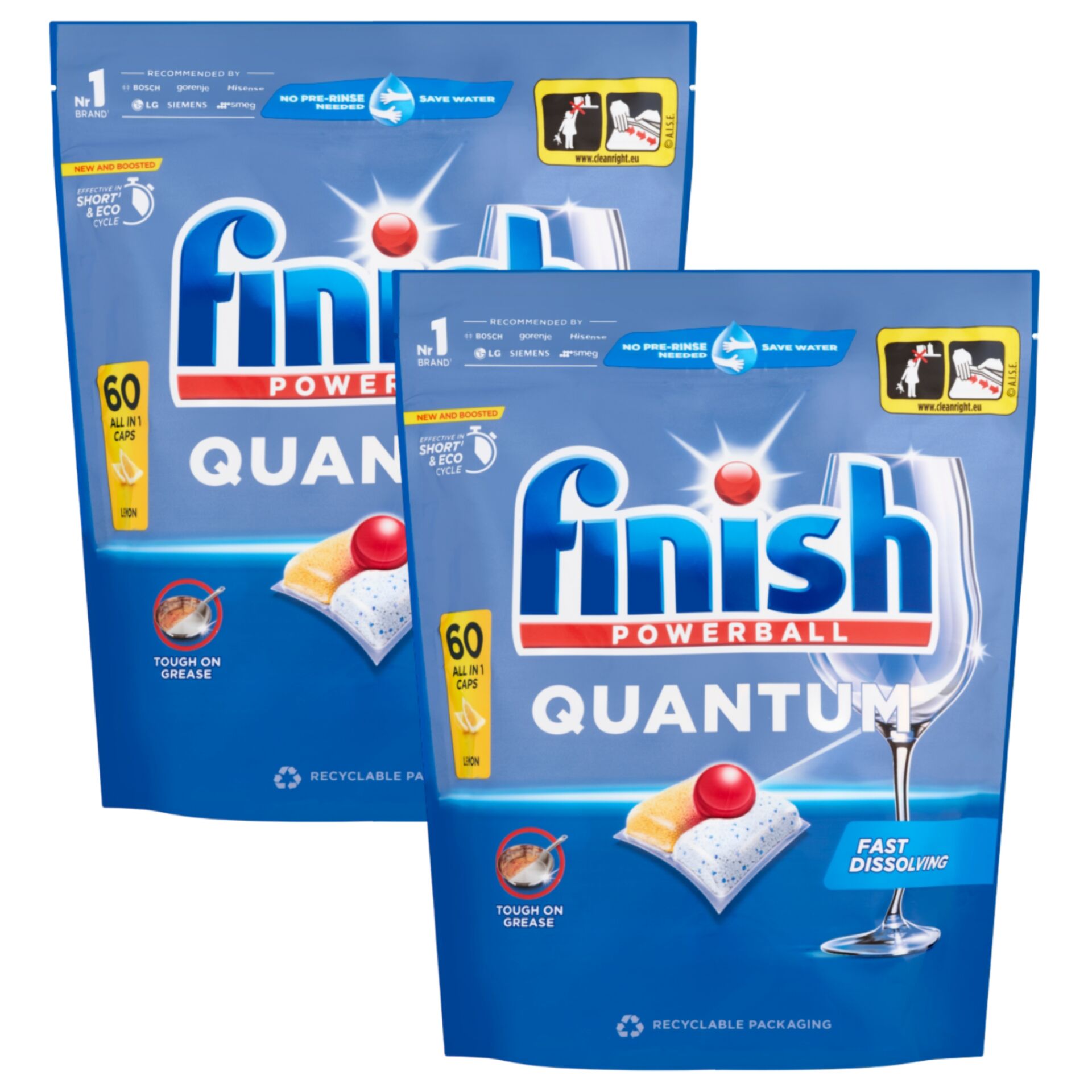E-shop Finish Quantum All in 1 Lemon Kapsuly do umývačky riadu 2x60 ks