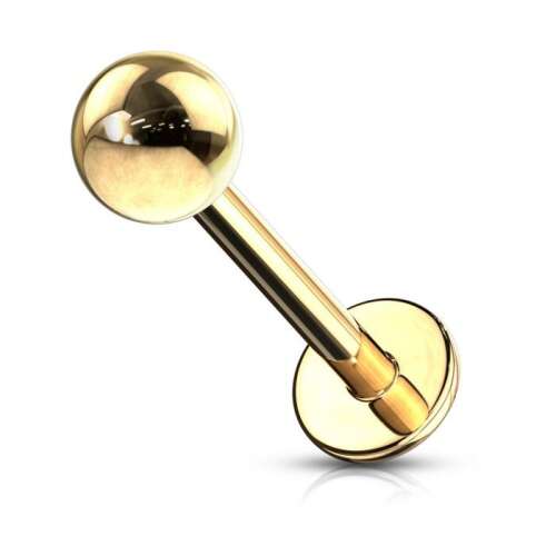 Arany Labret piercing külső menettel - Labret piercing