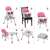 6-in-1 Baby Hochstuhl-Set mit rosa Sitz und grauem Tisch, <product_name> Marke