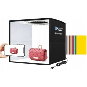 Puluz 25cm LED Light Box demonstrating product photography - Studio backdrop