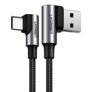 Kabel UGREEN US176 USB-A - USB-C pod kątem, 2m (czarny) - Kabel danych