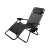 RelaxDays black folding sun lounger with side table, angled view