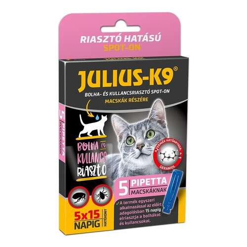 Julius-K9 kullancs- és bolhariasztó spot-on macskáknak (5 pipetta)