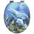 vidaXL kék delfin mintás WC ülőke, MDF anyag