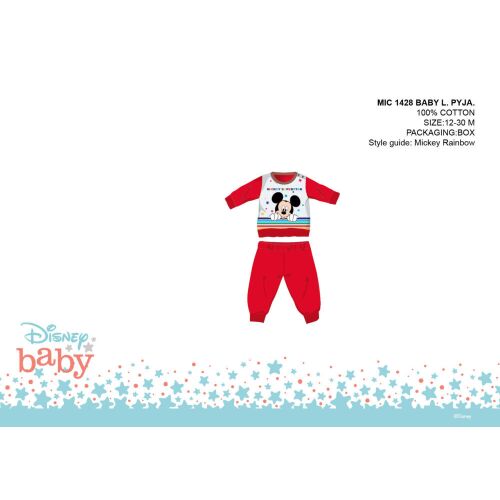 Disney Mickey egér baba pizsama - jersey pamut pizsama - piros - 86 152024942 - Gyerek pizsama és hálóing