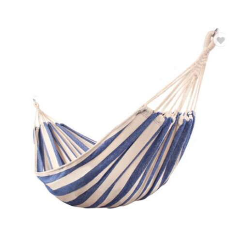 Pepita blue and white striped double hammock