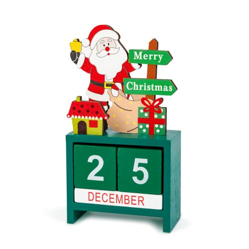 Fa Mikulás adventi naptár dátumkockákkal - Dekoráció