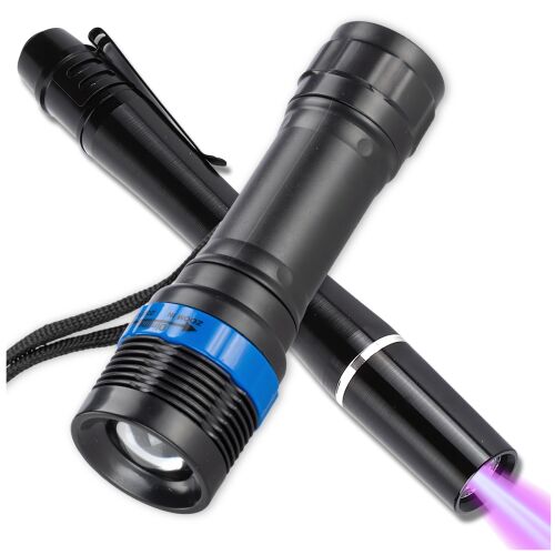 Sada 2 db XPE LED Zseblámpa szett taktikai zoom funkcióval és toll lámpával - Lámpa és világítás
