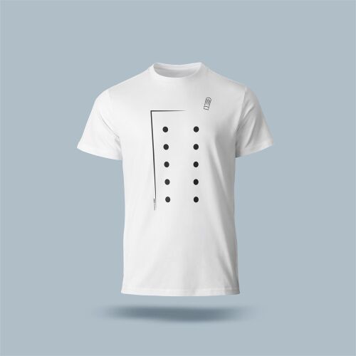 Póló (séfkabát mintával) kereknyakú (100%pamut 190gr/m2) TOP, fehér, 3XL 152096313 - Divat és öltözködés