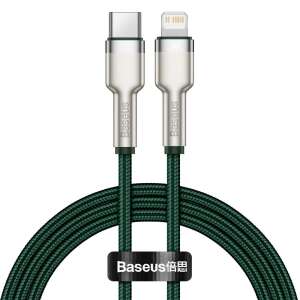 Baseus Cafule metallummanteltes Typ C – Lightning Daten- und Ladekabel 20 W 2 Meter grün