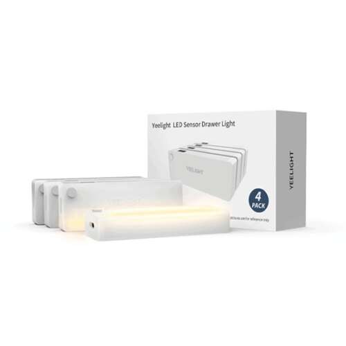 Yeelight LED sensor drawer light, white, 4 pack, with packaging