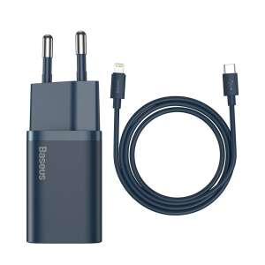 Baseus Super Si 20W Charger with USB-C to Lightning Cable - Blue - Baseus Phone Charger