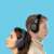 Two people wearing Edifier W820NB Wireless Noise Cancelling Headphones in Gray