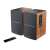 Edifier R1280DBs bookshelf speakers with wood finish, black front, and remote control
