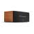 Edifier D12 Bluetooth speaker, brown wood finish, side view