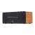 Edifier D12 Bluetooth speaker, brown wood finish, side view