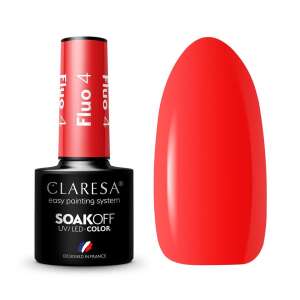 Claresa Fluo 04 Soak Off UV/LED Gel Polish, leuchtend rote Farbe - Claresa