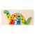 Dinoszaurusz alakú 3D Montessori fa puzzle számokkal, oktató játék kisgyermekeknek