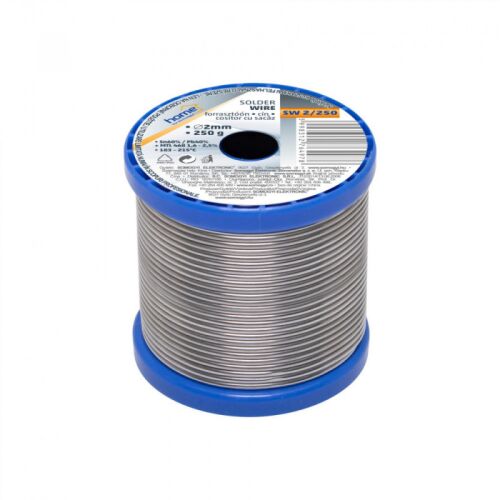 Forrasztóón 2mm 250g tekercs, forrasztó ón elektronikai felhasználásra, SW 2/250 - Forrasztógép kiegészítő