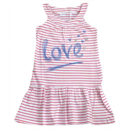 Lány Nyári Ruha - Piros-Fehér Csíkos - Love Felirat 43732274 - Minoti