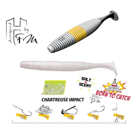 FAT SHAD-OW105 4.2" Chartreuse Impact gumicsali horgászathoz - Gumicsali és twister