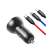 Incarcator auto si cablu 3 in 1 Baseus Digital Display Incarcator auto USB dual 24 W (TZCCBX-0G), 2 iesiri USB-A, negru (TZCCBX-0G) 43919530