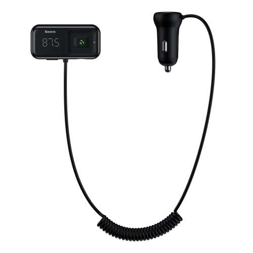Baseus Transmițător FM Bluetooth și încărcător auto 2xUSB (CCTM-E01) #black 43742396