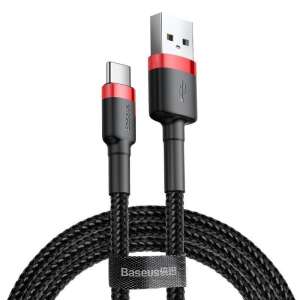 Cablu Baseus Cafule 3m USB-A la USB-C, negru și roșu - Baseus Cabluri USB