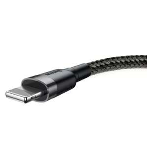 Baseus Cafule 2.4A Lightning cablu USB Lightning 0.5m (gri-negru) 43801016 Cabluri de date