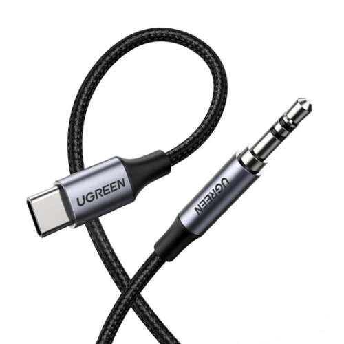 Ugreen 30633 audio kábel 1 M 3.5mm USB C-típus Fekete, Ezüst