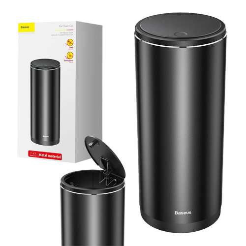 Baseus Gentleman Style Black Car Trash Can with Packaging